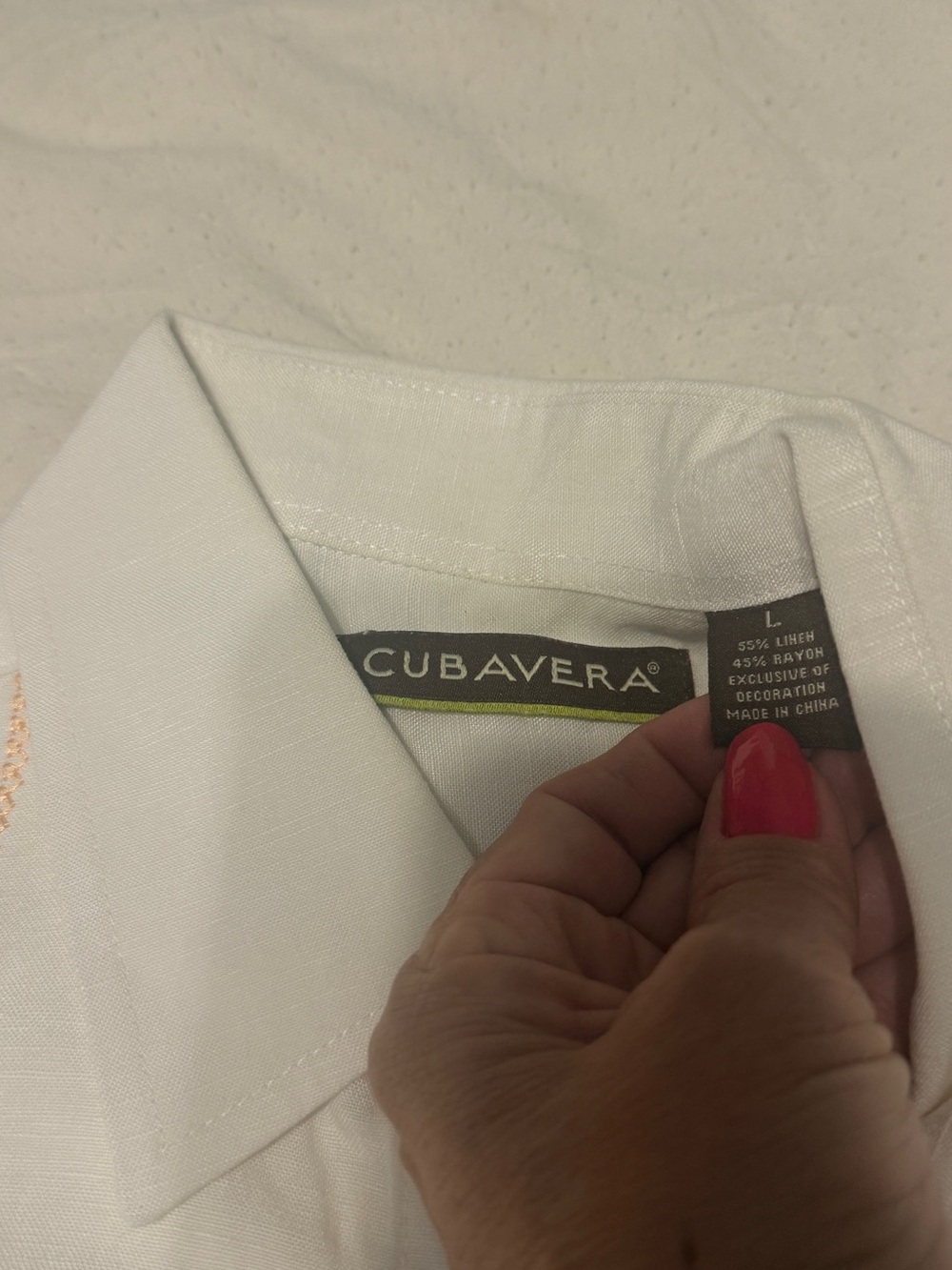 Cubavera Men’s White Short-Sleeve Button Down Shirt